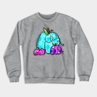 Shiny metallic teal purple pink pumpkin fall design Crewneck Sweatshirt